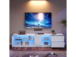 Mueble Tv 160x40x52 Cm - Kommode Hochglanz Con Led - Blanco