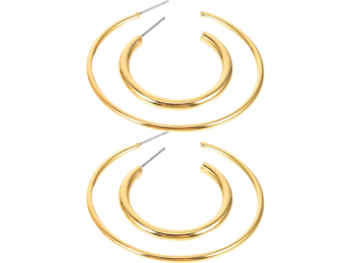 2 Pares De Pendientes De Aro Para Mujer, Joyería Original, Aptos Para Orejas.
