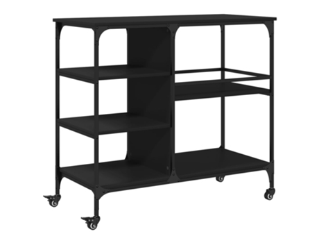 Carrito de cocina de madera de ingeniería negro VIDAXL (100x45x89,5 cm)