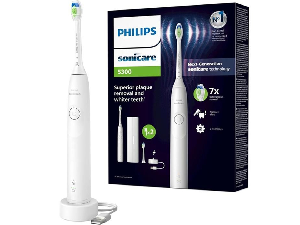 Cepillo de dientes eléctrico Philips Sonicare HX7108 02, Serie 5300, Blanqueamiento, Tecnología Sónica.