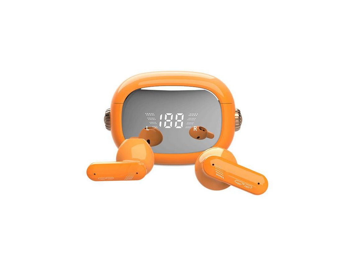 Auriculares YEMAESRE Bluetooth Horas Inteligentes con Reducción de Ruido y Cancelación de Ruido Naranja