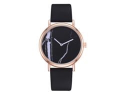 Reloj De Pulsera Casual De Moda Para Mujer, De Piel Sintética, Cuarzo, Antialérgico, Color Negro.