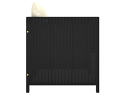 Sofá LOVELY HOME Relax de Jardín con Cojines de Mimbre Genuino Negro (60 x 60 x 60 cm)