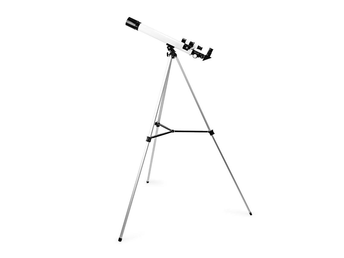 Telescope Aperture: 50 mm Focal length: 600 mm Finderscope: 5 x 24 Maximum working height: 125 cm Tripod Black / White NEDIS