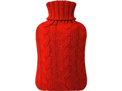 Botella Térmica Linjou Con Funda De Punto, Para Aliviar El Dolor De Cuello Y Hombros, Roja, 2 Litros.
