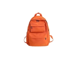 2026-mochila Mujer Nylon Impermeable Casual De Color Solido Para Adolescentes Con Gran Capacidad, Naranja