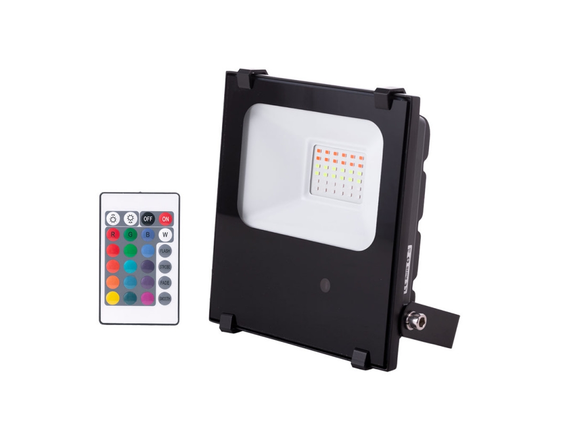 Foco Proyector LED 20W  IP65 Mando a Distancia RGB 30.000H [1916-NS-HVFL20W-F-RGB]