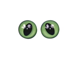 Tachuelas de ojo de gato, verde/morado, 12 mm, para coser, 6 piezas.