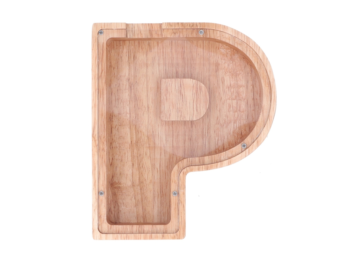 Ats-banco De Dinero De Letra De Madera Personalizado Transparente Seguro Para Niños
