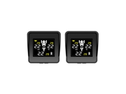 2 sistemas inalámbricos y solares de monitorización de la presión de los neumáticos para motocicletas con pantalla LCD y 3 sensores externos (TPMS)