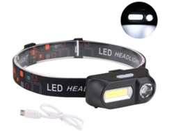 Linterna frontal LED recargable por USB Linterna frontal impermeable 180 LM (COB) 100 LM (XPE) Linterna frontal YIZHOOD Lantern-0064 (negra) YIZHOOD