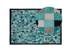 Alfombra de pelo corto BELIANI Nikfer de Piel Azul 160x230