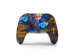 Mando inalámbrico Powera Lumectra Wake Up Link para Nintendo Switch, color negro y azul