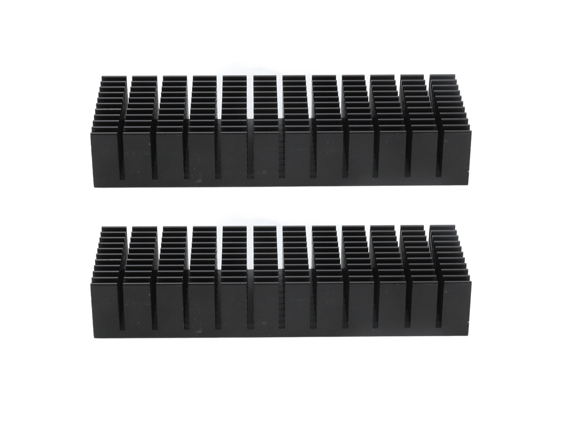 Kit De Disipadores De Calor De Aluminio (2 Unidades, 120x40x20 Mm) Con Ranuras Para Componentes Electrónicos.