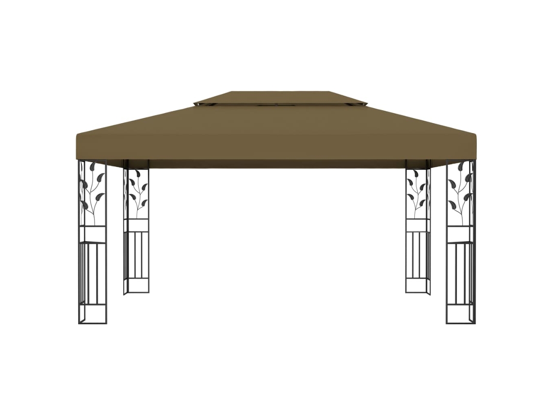 Gazebo con techo doble 3x4 m 180 g/m² gris parduzco Wsd279173 Lovely Home