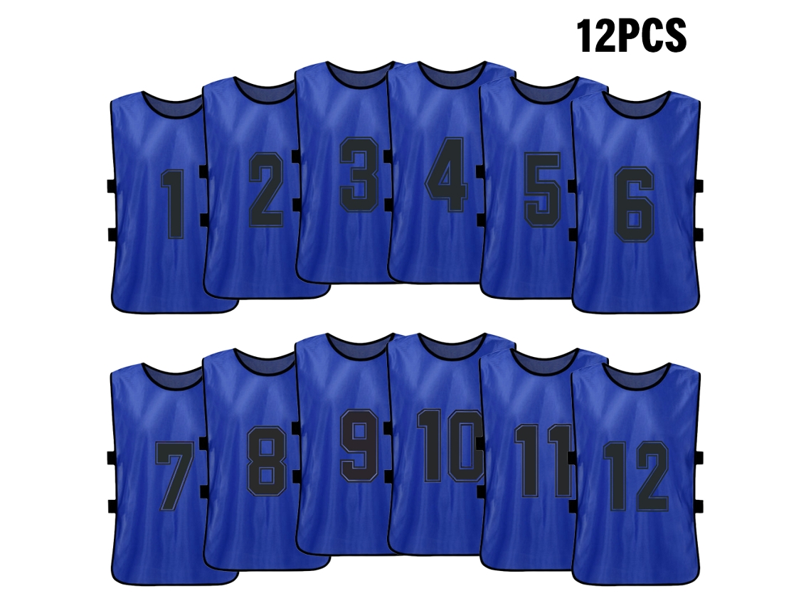 Conjunto De 12 Chalecos De Fútbol Para Niños, Camisetas De Fútbol Numeradas, Camisetas De Entrenamiento De Baloncesto, Suaves Y Absorbentes.