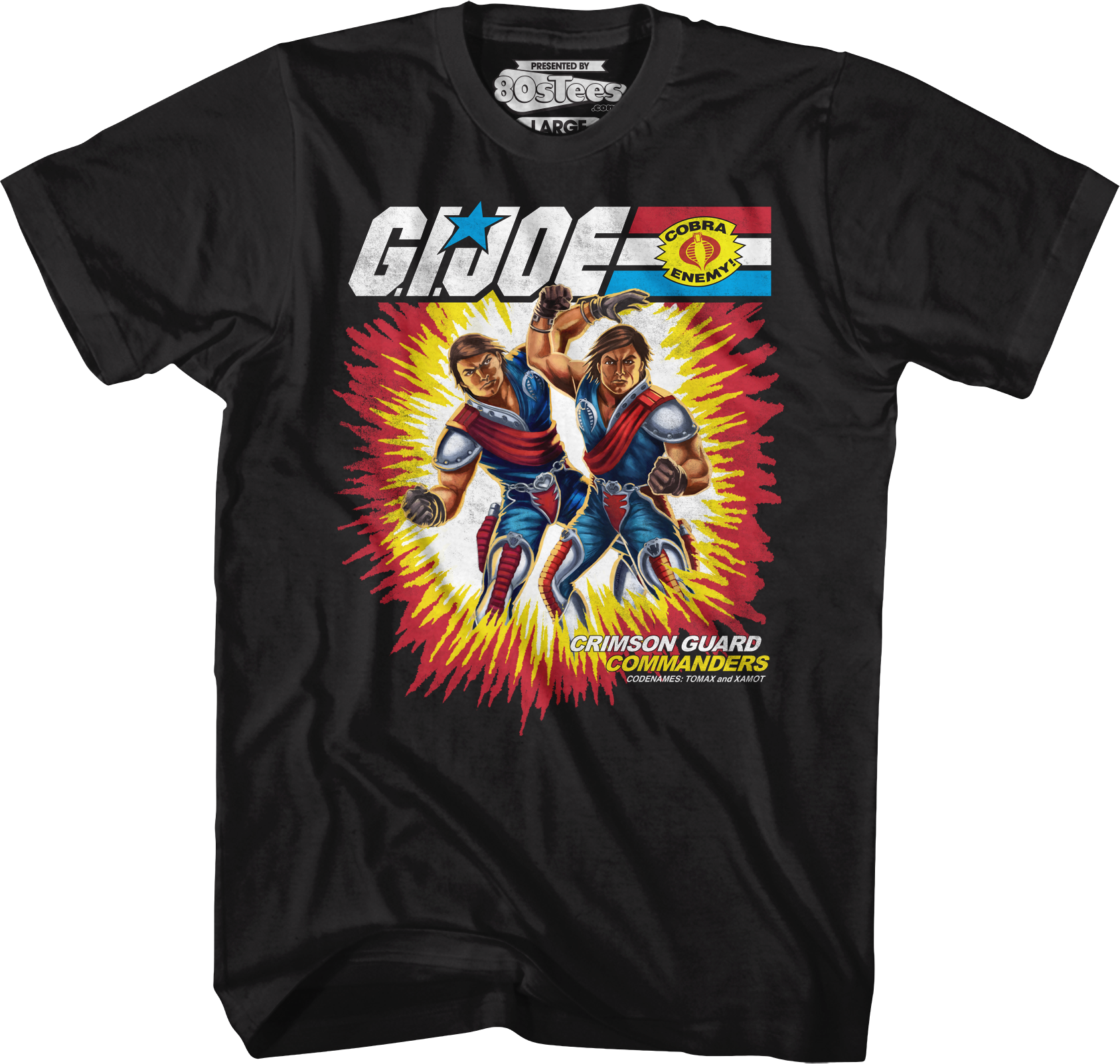 Camisetas Unisex DEEPSTONE Box Art Crimson Guard Commanders GI Joe Negro (S)