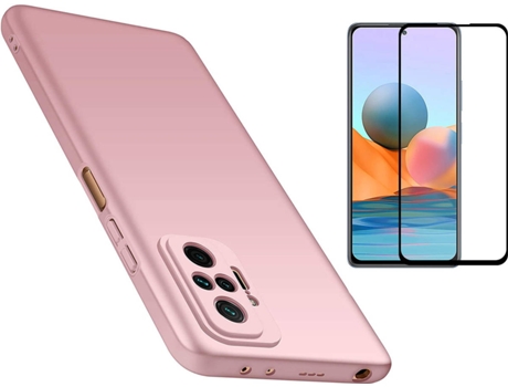 Carcasa y Protector de Pantalla Xiaomi Redmi Note 10 Pro 5G Rosa