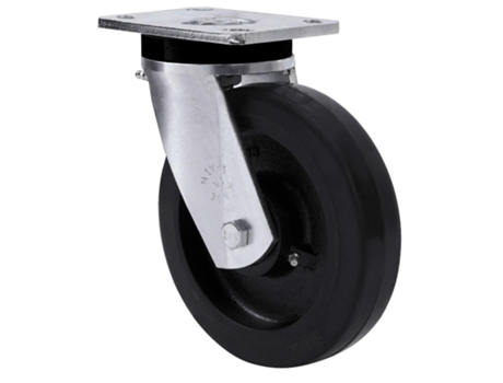 Rueda giratora placa 10slr200-hgb hierro-goma negra natural eje bolas ALEX