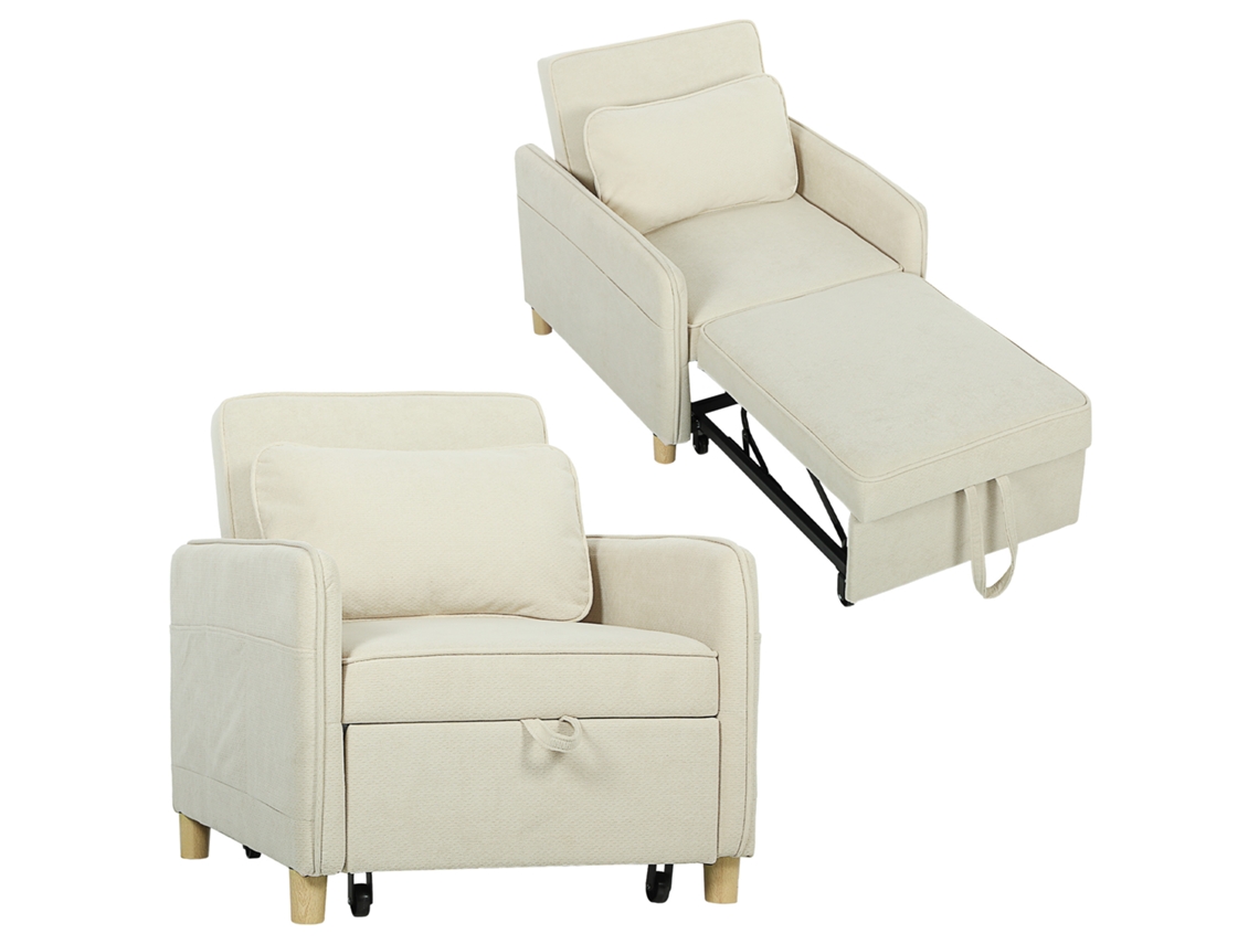 Sofá-cama 3 Em 1 74x85,5x82 Cm Bege