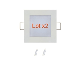 Juego de LED cuadros de 2 3W White Extra Flat Flats (Ec. 24W) 6400K Dim 90x90mm HOROZ ELECTRIC