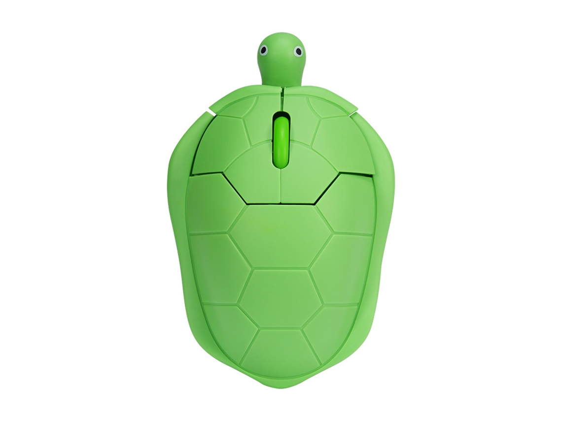 YIZHOOD Lindo Dibujos Animados Inalámbrico Mini Tortuga Gaming Mouse 1600DPI 2.4G Ratón Inalámbrico USB con Cable para Notebook Verde