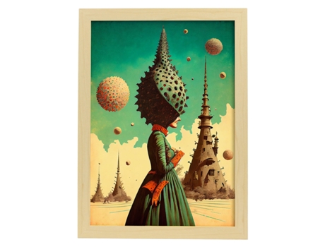 NACNIC Poster Sombrero Puntiagudo En Estilo Surrealismo Cinematográfico Ilustraciones Y Grabados De Historieta Abstracta Y Artística A4 Marcos Made...