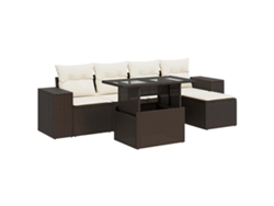 Maison Exclusive - Set Sofás De Jardín 6 Piezas Y Cojines Ratán Sintético Marrón