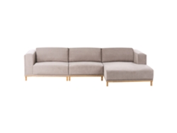Sofá esquinero Beliani Veng en tejido beige 347x156x84