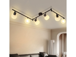 Foco de techo blanco E14 de 6 llamas, lámpara de techo para interiores, pantalla de cristal, reflector ajustable, Nettlife