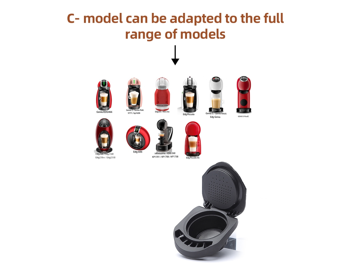 Adaptador Reutilizable Para Cápsulas De Café Con Cuchara Y Cepillo, Compatible Con Máquinas Dolce Gusto.