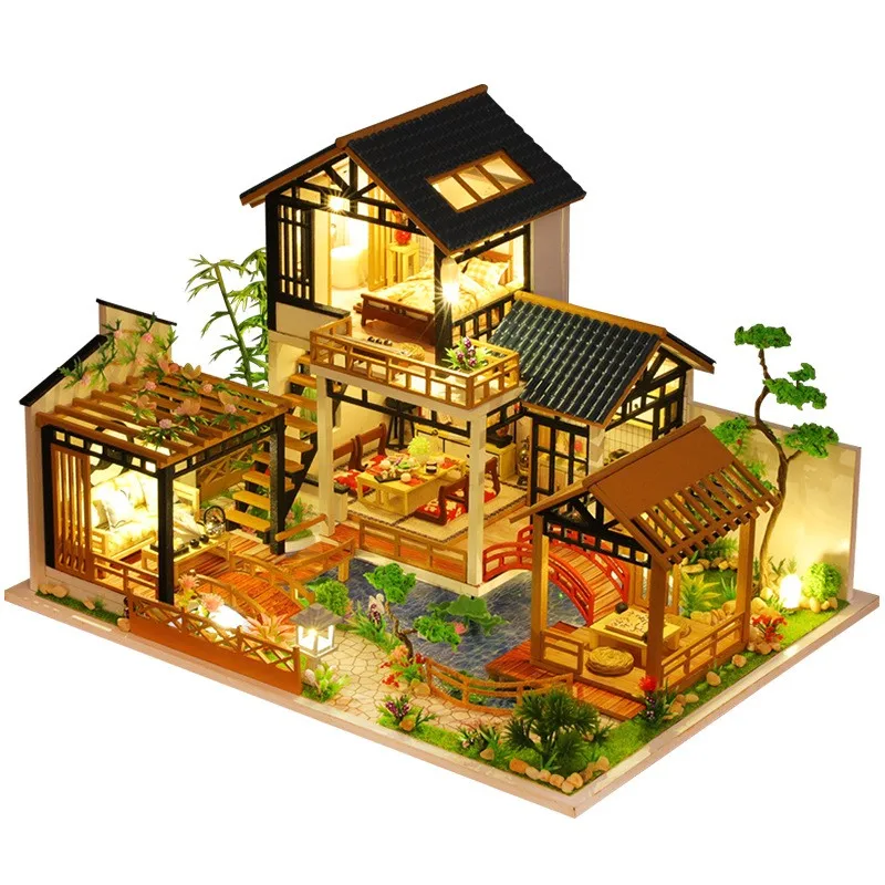 Casa De Muñecas De Madera Grande Para Armar, Con Muebles.