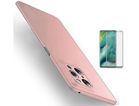 Kit Carcasa Y Protector Cristal Oppo Find X3 Pro Ultimatte Turtleshell Rosa
