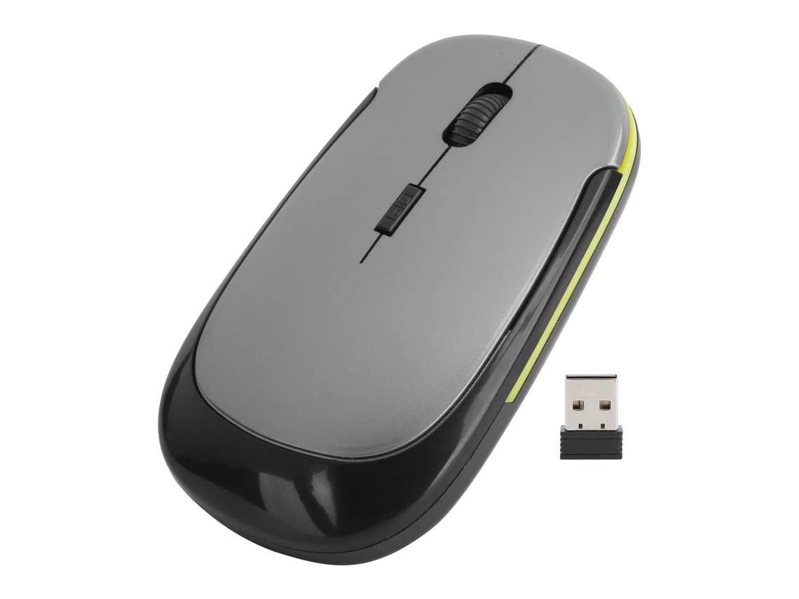 Ratón Óptico Inalámbrico De 2,4 Ghz, Ajustable, 1600 Ppp, Usb, Silencioso, Diseño Ergonómico, Plata/gris.