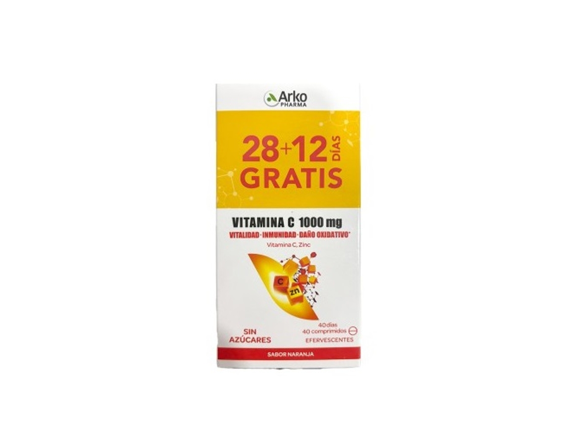 Complemento Alimentar ARKOPHARMA Arkovital Vitamina C 1000 Mg 40 Comprimidos Efervescentes Duplo