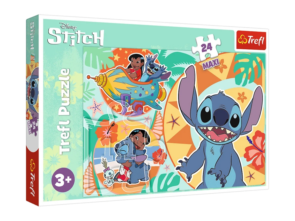 Rompecabezas 24 piezas Maxi Happy Day Lilo y Stitch Trefl 14365 Rompecabezas Trefl