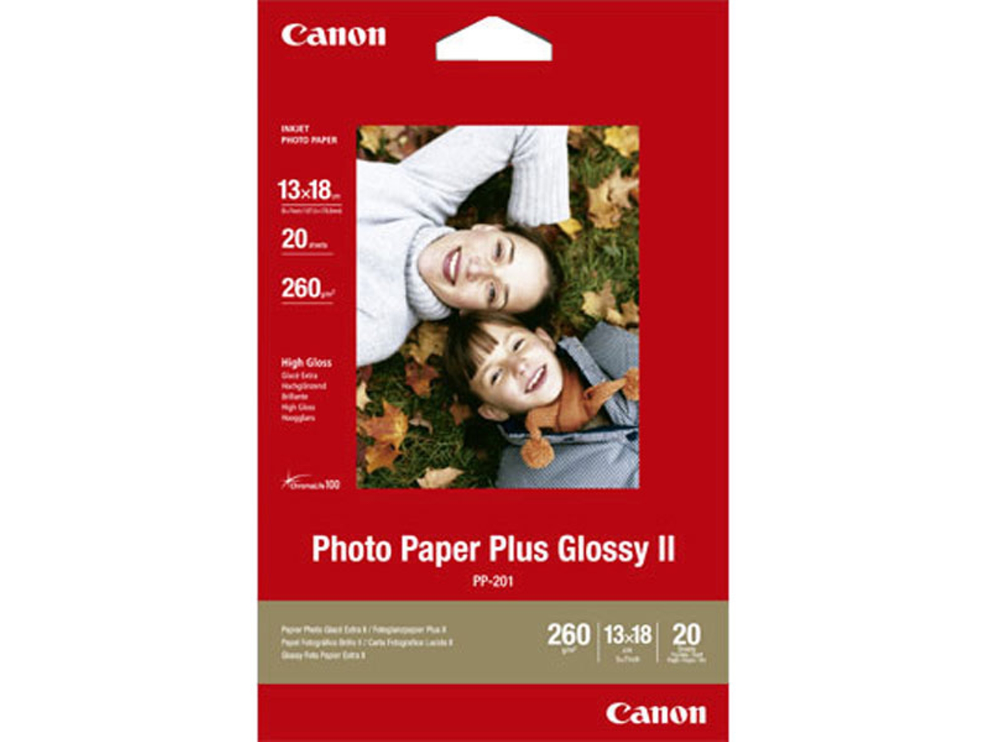 Papel Foto CANON PP-201 13x18, 20 h