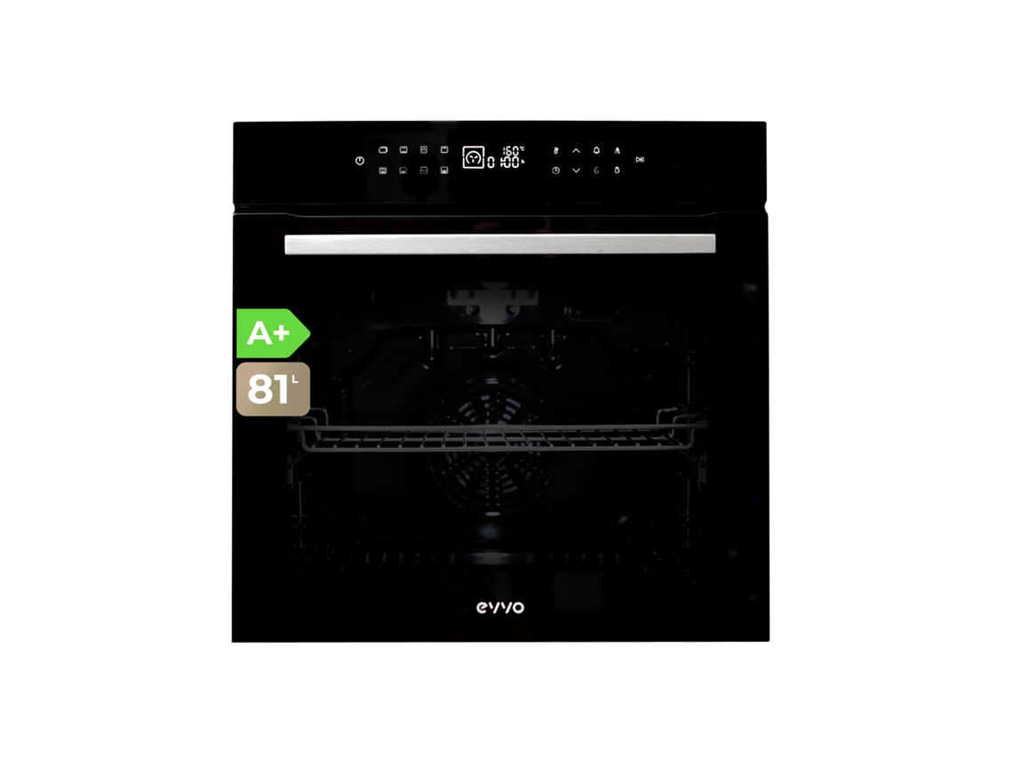 Evvo Horno Airfryer H26, 81l, Clase A+, 14 Programas, Función Airfryer, Display Táctil Digital, Temporizador, Guías Telescópicas, Negro
