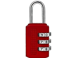 Candado De Combinación De 3 Dígitos Fácil De Configurar, Sin Llave, 1000 Combinaciones, Duradero, Rojo, Para Uso En Gimnasios.