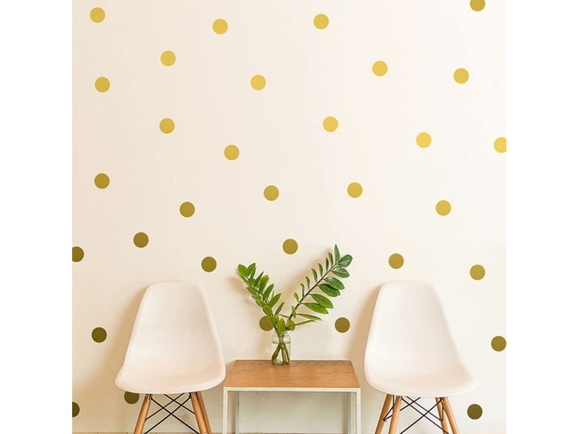 Pegatinas De Pared De Puntos Dorados (200 Puntos/2,54 Cm) Para Dormitorio Y Sala De Juegos De Niñas.