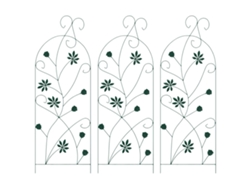 Valla de jardín 3 piezas verde 112 x 40 cm acero MAISON EXCLUSIVE