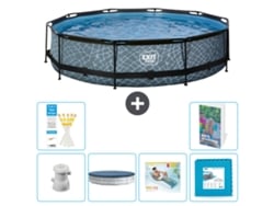 Exit-toys Piscina Exit Redonda - Efeito Pedra - 360x76 Cm - 7-peças S303