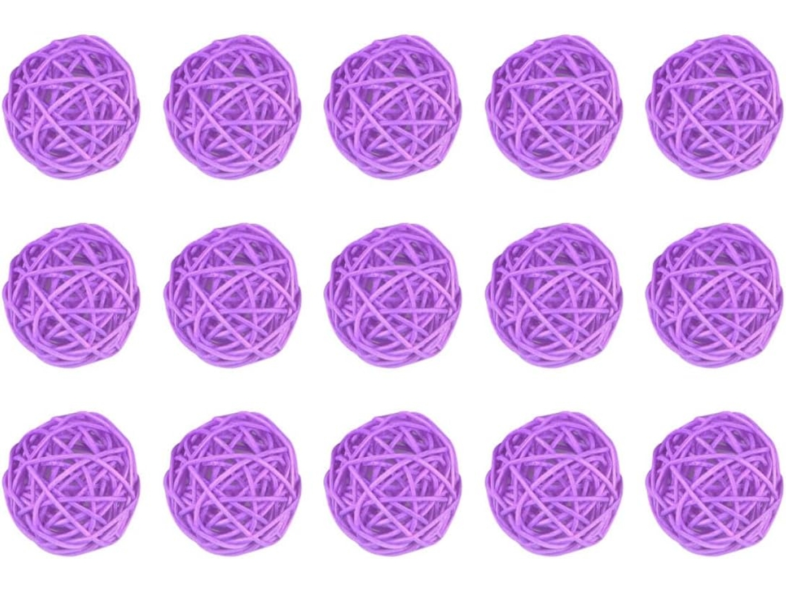 15 Bolas Ratán Moradas 5 Resistentes Desgaste Decoraciones Navideñas Creativas Bricolaje Colgar Manualidades
