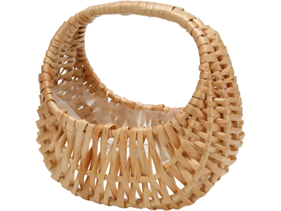 Cesta Para Arranjos Florais, Requintada Cesta De Flores Em Rattan Trançado À Mão Para Casamentos Para Uso Doméstico E