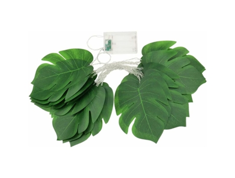 Cadena de luces LED de hoja de 9.84 pies, 20 luces LED colgantes con hojas de Monstera verdes para jardín, patio, hogar, decoración de fiesta de bo...