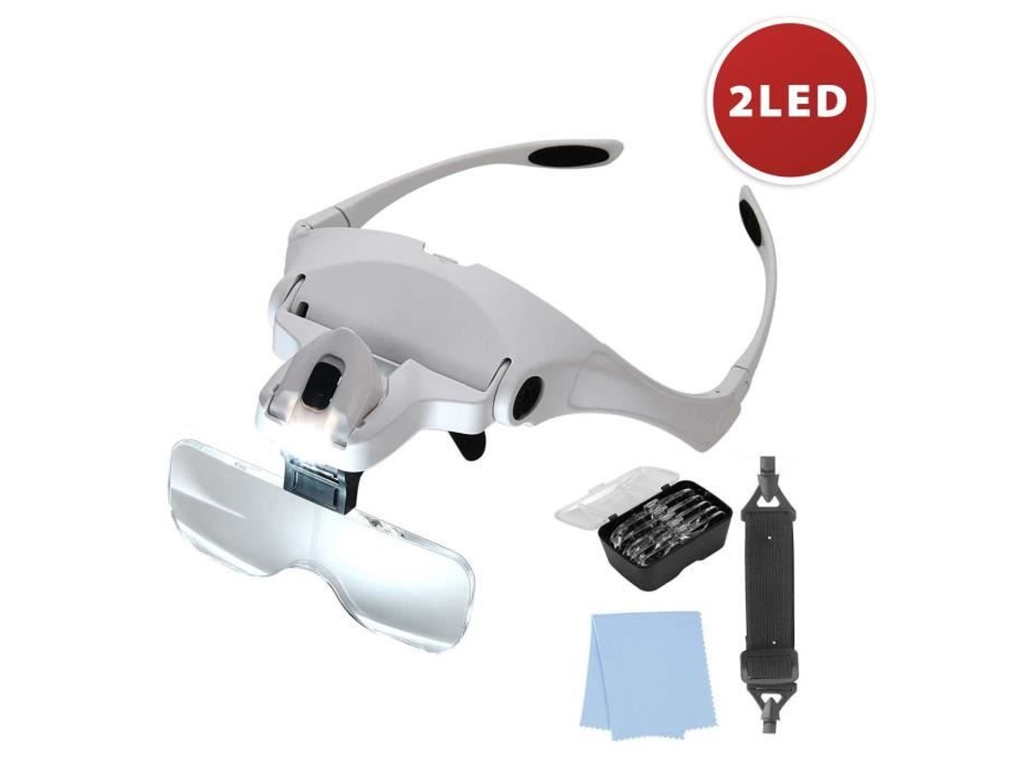 Gafas con LED y lupa. 5 dioptrías intercambiables. Velamp