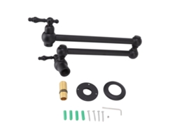 Grifo de cocina de pared fría G1/2 con rotación de 360° y negro mate