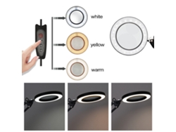 Lupa de mesa 5x con luz LED ajustable, 3 modos, regulador de intensidad, USB, luz de lectura, plegable (sin marca)
