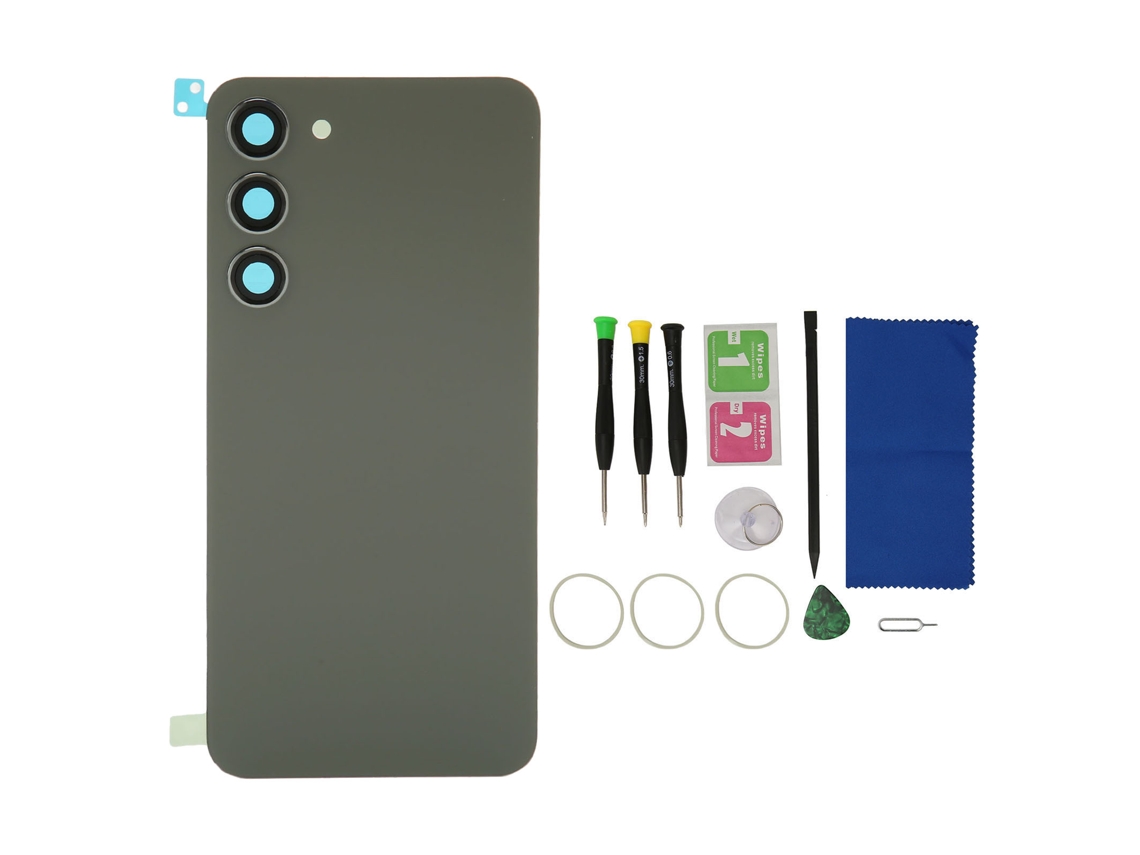 Tampa De Vidro Traseira Com Lente De Câmera E Kit De Reparo Para Samsung Galaxy S23 Plus Verde