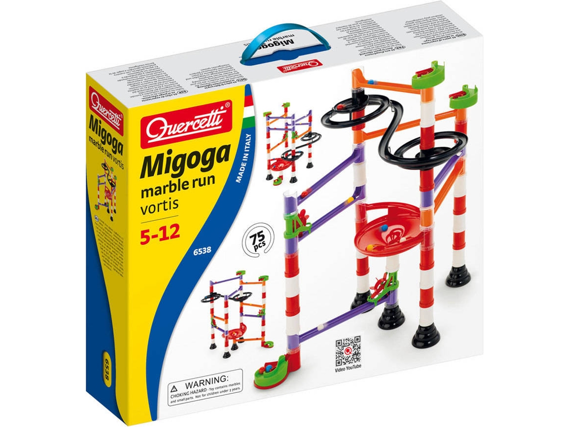 Quercetti Pista de carreras de canicas 75 piezas Migoga Vortis